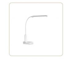 LB Office 8216 - Pinza de escritorio con lÃ¡mpara LED recargable por USB, 3 niveles de intensidad luminosa, cuello flexible, giratorio