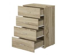 Cajonera roble 4 cajones