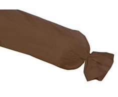 Nuit De France 331276 Funda Almohada Luxe Acabado Volante y Recubrimiento satén de algodón, Color marrón, 100% algodón, marrón, 90