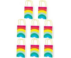 Talking Tables RAIN-TREATBAG Bolsitas de Regalo Arcoiris, Paquete de 8, Papel