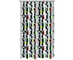 Spirella, Gris colección Pop Love, Cortina de Ducha Textil, 100% Polyester, Tela, 180 X 200 X Cm