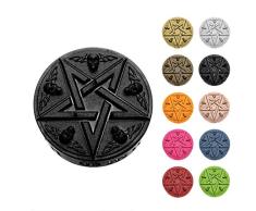 Candellana Hecho a Mano Pentagram Vela de Regalo - Divertida - Vela Decorativa - DecoraciÃ³n del Hogar - Regalos para Amigos - Mecha de AlgodÃ³n - Tiempo de Quemado 50h - Vela Black Metallic