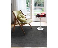 benuta - Alfombra de sisal con Cenefa para Pasillo y salón, Gris, 140 x 200 cm