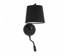 Faro Barcelona 29330 - BERNI Aplique LED, 20W^3W, cuerpo de metal y pantalla de tela, color negro
