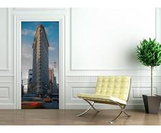 Ambiance Sticker 3D Door Mural City Art Sticker, Home Creative DIY, Peel and Stick, Papel Autoadhesivo y calcomanÃ­a de Vinilo extraÃ­ble, New York Flat Iron 204 x 83 cm