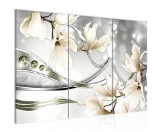 207231c - Cuadro de pared (120 x 80 cm, lienzo XXL, 3 piezas, fabricado en Alemania, listo para colgar), diseÃ±o de magnolias