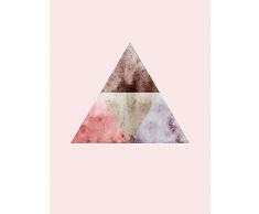 Komar Wandbild Von Triangles Top Red | Poster, Bild, Wohnzimmer, Schlafzimmer, Dekoration, Kunstdruck | ohne Rahmen | P101A-30x40 fotomural, carbÃ³n