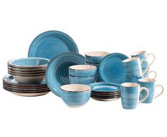 MÃSER 931619 Bel Tempo II - Vajilla (30 piezas, cerámica pintada a mano), color azul oscuro