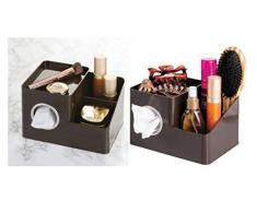 InterDesign Caja Organizadora de Pañuelos Faciales, Marrón, 15.24x21.59x13.3 cm