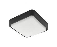 EGLO PIOVE-C Aplique de techo/pared para exterior Black SMD LED Module LED 14 W A+ - Iluminación al aire libre (Aplique de techo/pared para exterior, Black, De plástico, IP44, II, Blanco)