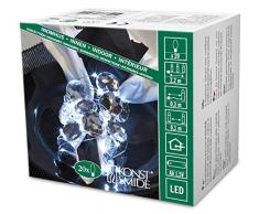 Konstsmide LED guirnalda, plástico prismas, 20 diodos de luz blanca frÃa, funciona con pilas, cable transparente, 3 x AA 1,5 V no 3164-203