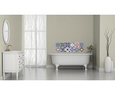 Ambiance-Live 12 Pegatinas Adhesivos carrelages | Adhesivo Adhesivo Azulejos - Mosaico Azulejos de Pared de baño y Cocina | Azulejos Adhesiva - MULTICOULEUR - 10 x 10 cm - 12 Piezas