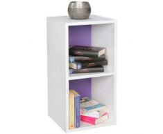 Wohnling Stand â EstanterÃa Klara Color Blanco/Posterior para Libros, Color Morado 2 Compartimentos MDF de Madera | Diseño: ufbewahrungsregal | Moderno Piso de Madera EstanterÃa Abierta | pequeño