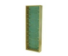 Expovinalia ex9174 Botellero de Pared, Capacidad 10 Botellas, Madera, Natural Barnizado y Azul, 56x12x105 cm