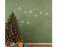 Decoración De Navidad Adhesivos de Pared Navidad Plateado Copos De Nieve Murales de pared adhesivos Cuarto De Estar Habitación Infantil Colegio HOTEL Decoración Hogar