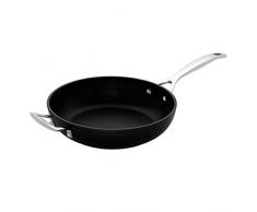 Le Creuset Sartén de aluminio antiadherente con asa y mango, Alta, à 28 cm, Libre de PFOA, Para todas las fuentes de calor, incluso la inducción, Antracita/Plateado