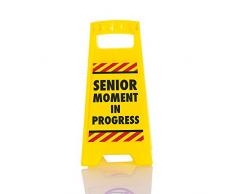Boxer Senior Momento Escritorio señal de Advertencia, de plástico, Amarillo