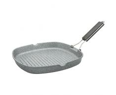 Tognana wi758bbamnf Grill Cuadrada con Mango Plegable Mythos, Aluminio, Gris Marble