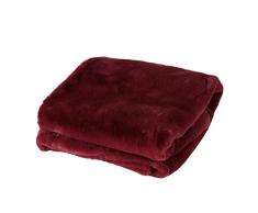 Boltze Storan 2027806 - Manta (tamaÃ±o 150 x 200 cm, Color Rojo Oscuro, Manta de poliÃ©ster, Ideal para Noches frÃ­as de Invierno, Aspecto de Piel)