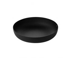 Alessi JM17/21 BT - Cesta Redonda de Acero Coloreado con Resina epoxi, Color Negro con decoración en Relieve