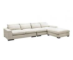 DRW Sofa Chaise Longue 4 plazas + Puff con Posibilidad de ponerlo como esquinero o Sofa Grande con respaldos reclinables 111X54X88 cm