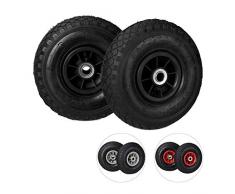 Relaxdays Set de Dos Ruedas de Carretilla, Negro, 260x85 mm