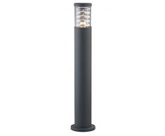Ideal Lux Tronco PT1 Big Lámpara de suelo para exterior Gris E27 - Iluminación al aire libre (Lámpara de suelo para exterior, Gris, Aluminio, Vidrio, IP44, Entrada, Transparente)