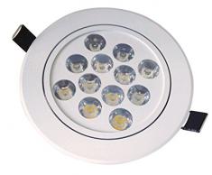 Manhattan Lights Value - Lámpara de techo (12 W, inclinable, cristal natural), color blanco y gris
