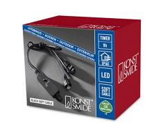 Konstsmide 3607-007 - Temporizador (9Â h, rearmable para Todas Las guirnaldas Luminosas para Exteriores, Cable con Revestimiento Suave de Color Negro)