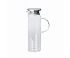 LACOR - 61952 - Jarra de Vidrio Borosilicato- Tapa Acero Inoxidable - Filtro Colador - Perfecta para el Agua, Limonada, cafÃ© helado, tÃ© - Apta para el Lavavajillas - 1,7L.