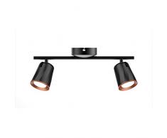 Foco de Pared LED Negro 12W V-TAC â Luz LED de Doble Cabezal para Dormitorios (3000K - Blanco CÃ¡lido) Cabezal del Foco Ajustable â 960 lm âÂ Foco para Sala de Estar, Cocina, Oficina, RecepciÃ³n