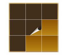 FoLIESEN Adhesivo para Azulejos para baño y Cocina â 20 x 20 cm â Marrón Mate â 10 Adhesivos para Azulejos para Pared Azulejos