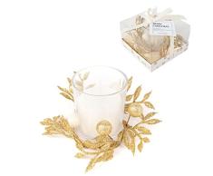 Vela en vaso decorado navidad oro