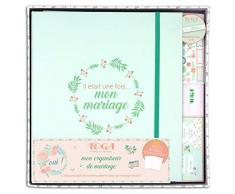 Toga Fleuri - Kit de papelería - Mi organizador de boda, papel, verde y salmón, no aplicable