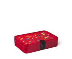 Room Copenhagen Caja de Almacenamiento Lego, Contenedor con Compartimentos, Morado translúcido, Rojo, One Size