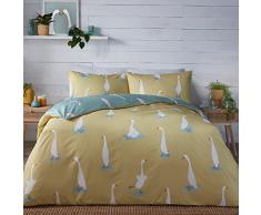 Fusion - Puddles The Duck - Juego de Funda de edredón Reversible - Tamaño de Cama King en Amarillo