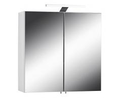 Cavadore Sleek Armario con Espejo, Madera, Blanco, 60 x 60 cm