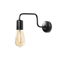 Aplique de pared, metal , negro, 4x28x11, casquillo E 27 Max 40 W