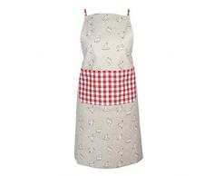 Clayre & Eef LCH41R - Delantal de Cocina (100% algodón), diseño de gallinas 70 x 85 cm.