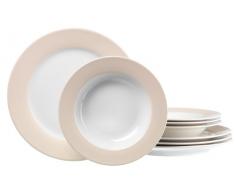 Ritzenhoff & Breker 596649 Doppio - Vajilla pequeña (8 Piezas), Color Crema