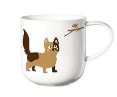 ASA Coppa Hunting Cats 19441014 Fine Bone China - Taza (0,4 L, 9,2 x 9,5 cm), color blanco
