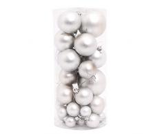 36 bolas de caja de decoraciones para árboles de Navidad de plástico (acabado mate & brillante)