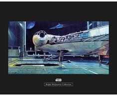 Komar Wandbild Von Star Wars Classic RMQ Falcon Hangar | Kinderzimmer, Jugendzimmer, Dekoration, Kunstdruck | ohne Rahmen | WB140-50x40 fotomural, carbón