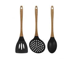 BERGNER Q3542 Set 3 Utensilios de Cocina en Silicona colecciÃ³n Foodies, Madera