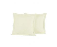 Home Cassiopee to80pe-ecr – Juego de 2 Fundas de Almohada de 80 Hilos percal Ecru 65 x 65 cm