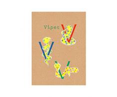 Komar Wandbild Von ABC Animal V | Poster, Bild, Wohnzimmer, Schlafzimmer, Dekoration, Kunstdruck | ohne Rahmen | P036V-40x50 fotomural, carbÃ³n