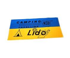 Audi A7-7801 - Toalla de Ducha (70 x 140 cm), Color Azul y Amarillo