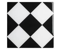 DÃ©coration adhÃ©sive pour CARRELAGE Agliana ABOMBADO [4 DecoraciÃ³n Adhesiva 3D para Azulejos, Negro y Blanco, 15x15cm