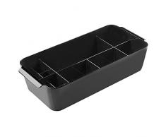 InterDesign Clarity organizador maquillaje con asas | Caja almacenaje con 11 compartimentos para maquillaje y accesorios | Ideal para accesorios de baño | Plástico negro