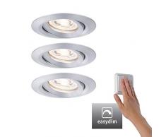 Paulmann 92975 Nova Mini Plus Coin EasyDim-Foco LED (Redondo, orientable) Focos empotrables para Techo (3 Unidades, 4,2 W, Intensidad Regulable, Aluminio, 2700 K), Color Blanco cÃ¡lido